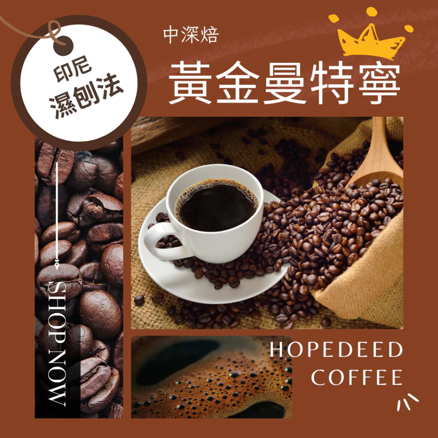 <希望種子咖啡>印尼 黃金曼特寧 刨濕法(半磅,中深焙)自家烘焙 精品咖啡