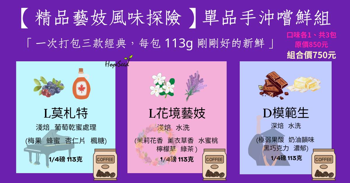 單品手沖嚐鮮組合(每月更新豆子組合)
